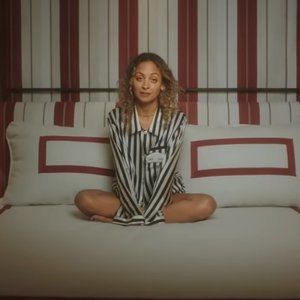 MORGAN LANE Ruthie Striped Silk Pajama Top NOIR ECRU